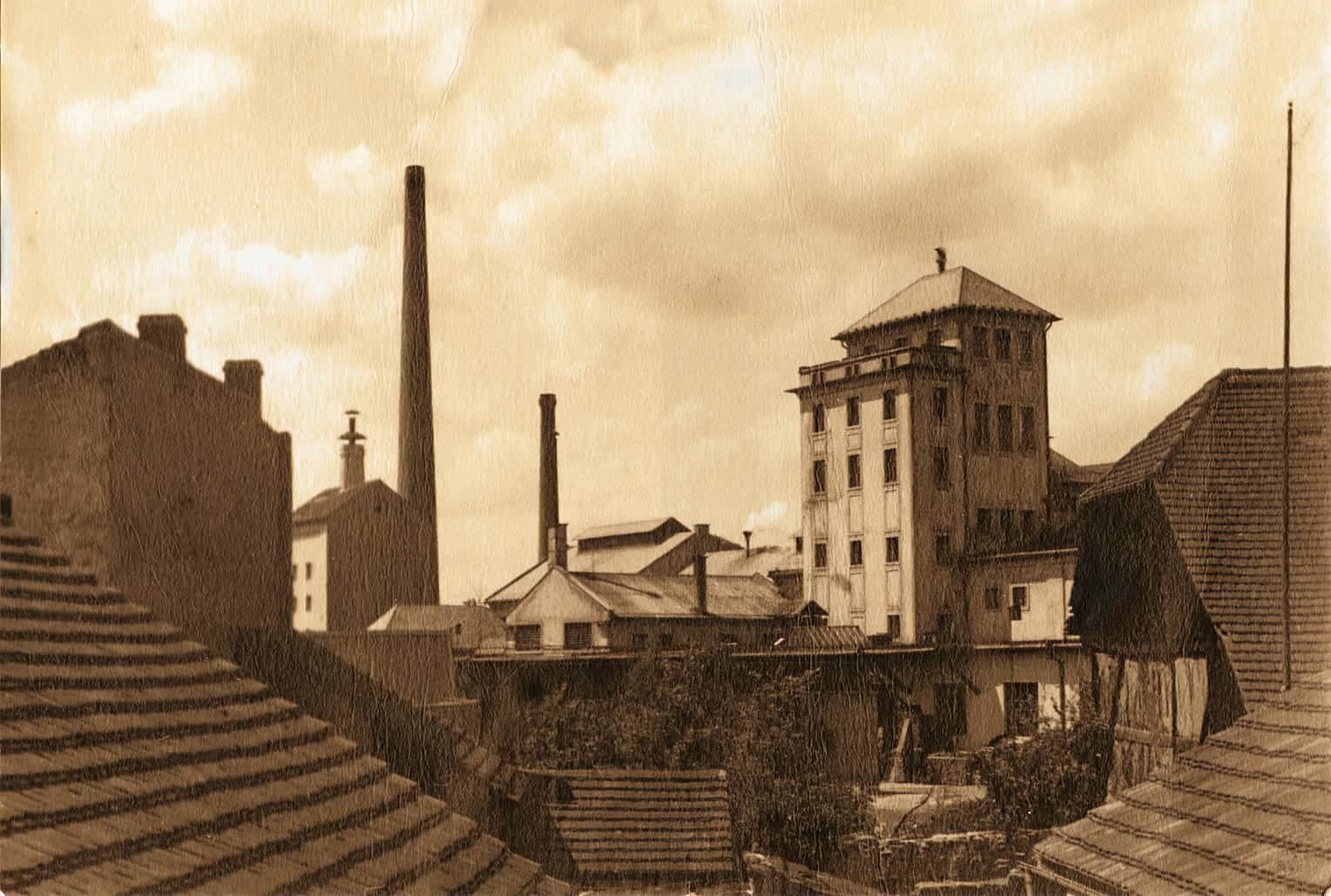 Rakovnický pivovar na historickej fotografii