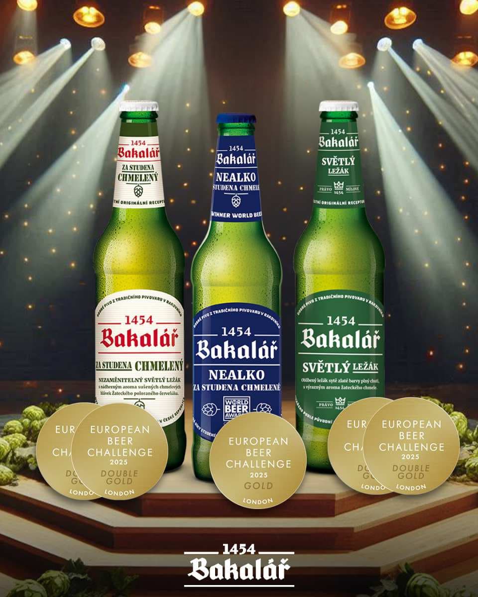 Pivá Bakalář ocenené na European Beer Challenge