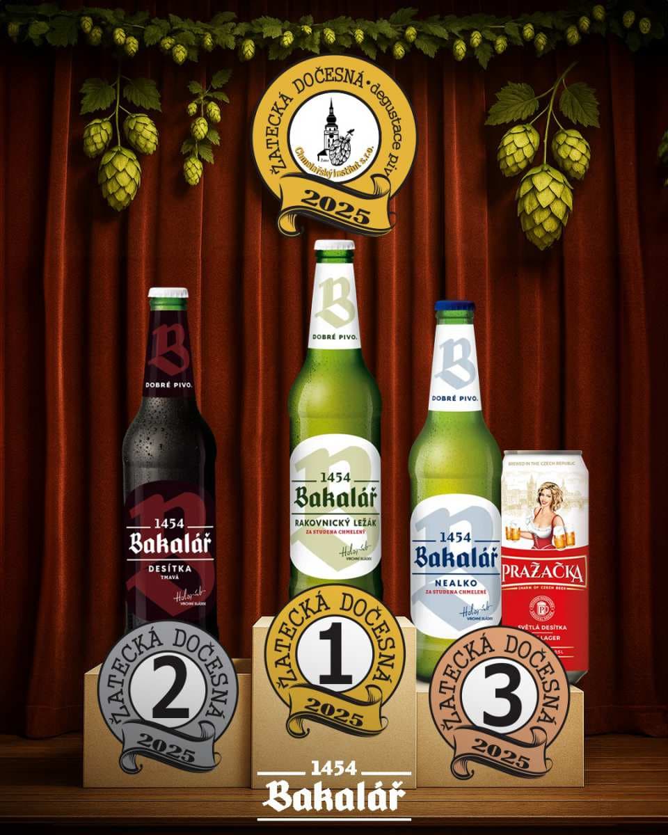 Pivá Bakalář ocenené na súťaži Žatecká Dočesná