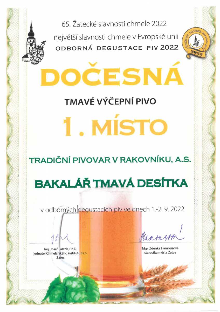 1. miesto - Bakalář tmavá desiatka