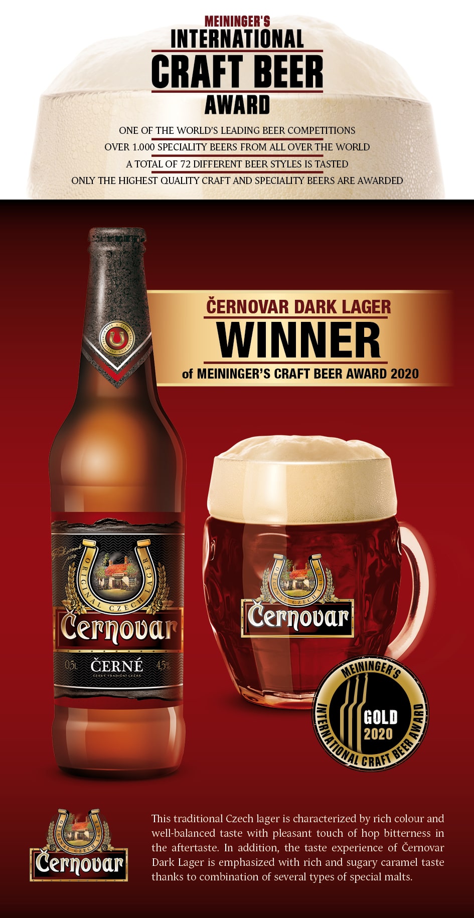 Černovar tmavý - zlato v súťaži Meininger's International Craft Beer Award