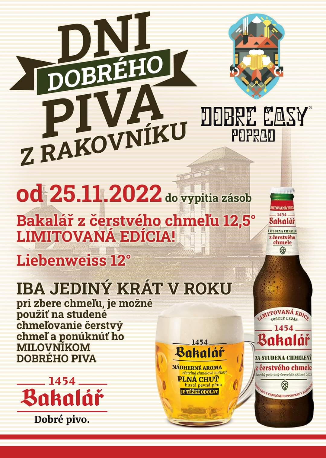 Dni dobrého piva z Rakovníka - od 25.11.2022 - Dobré Časy Poprad