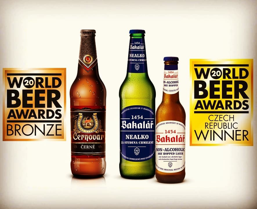 Černovar tmavý a Bakalář za studena chmelený nealko boli ocenené v súťaži World Beer Awards